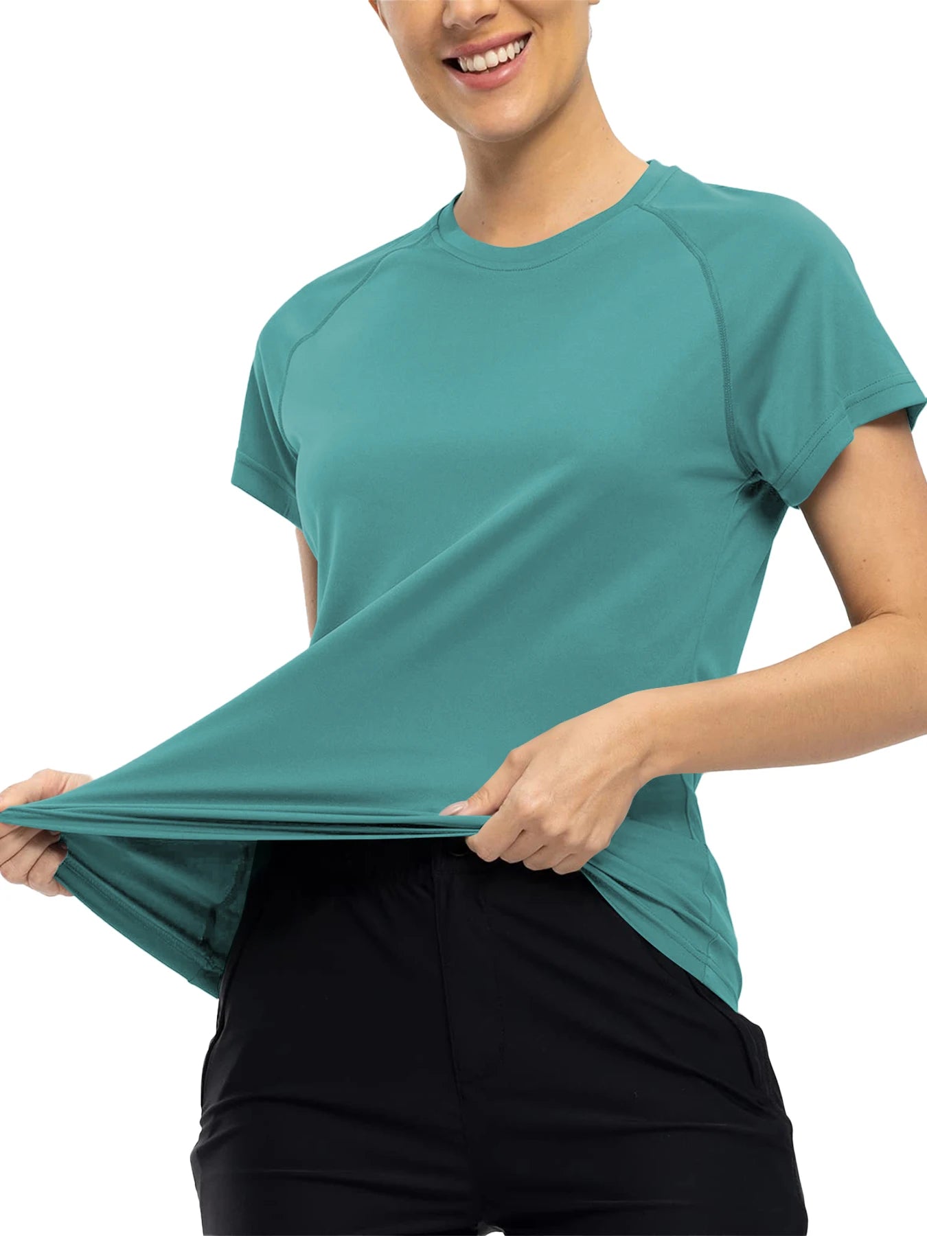 Women’s Quick Dry Short Sleeve Resilience Gym Sports Moisture Wicking Round Neck T-Shirt Training Exercise Gym Sport Shirt Quick Pick Grocers